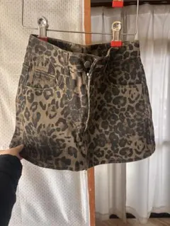 レオパードデニムミニスカート