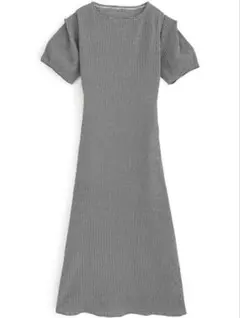 チェック柄パフスリーブワンピース