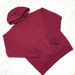 00s NIKE センタースウォッシュ 刺繍ロゴ パーカー M バーガンディ