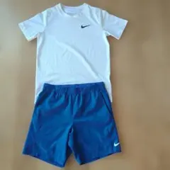 NIKE テニス ウェア 上下セット М ジュニア 男の子 白 青