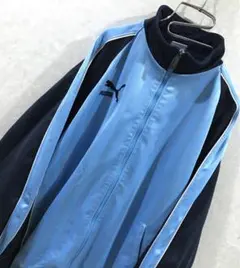 90s PUMA ワンポイント トラックジャケット ヴィンテージ 青紺 O