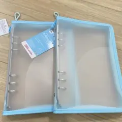 【新品未使用品】DAISO 6リングファイル水色 A5