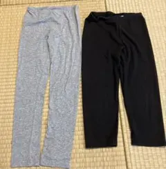 ユニクロ　西松屋、レギンスセット グレー ブラック 130