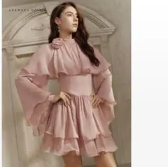 SHEIN savoree ピンクワンピース