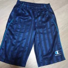 Champion ネイビー ストライプ ハーフパンツ キッズ　140