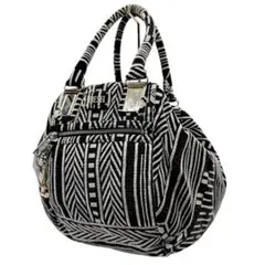 美品■ディーゼル ハンモックバッグ トライバル柄 ロゴ金具 サークルバック