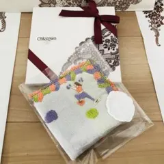 【ボルダリング（オレンジ）/ギフト用】近沢レース　11月シーズンタオルハンカチ