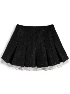 グレイル インパン裏地付きフリルツイードプリーツミニスカート[gm838]