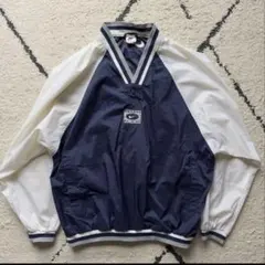 90s NIKE 銀タグ　プルオーバー　ナイロンジャケット　Mサイズ　ブルー　白
