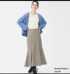 GU ヘリンボーンマーメイドロングスカート