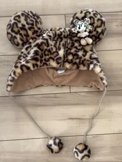 ミニー　ヒョウ柄ファンキャップ