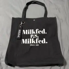 Milkfed. トートバッグ キャンパストート 黒 ブラック 大容量 A4