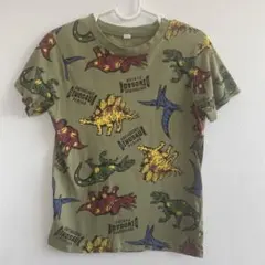 【✨お得な2枚セット✨】恐竜柄 Tシャツ 120cm オリーブ グレー