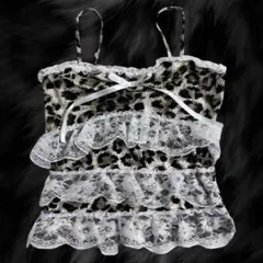 ヒョウ柄キャミソール grunge 平成ギャル y2k 姫ギャル