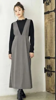 しまむら　千鳥柄ジャンスカ　K