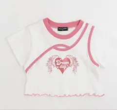 URBAN CHERRY ハート羽プリント Tシャツ ピンクのサムネイル