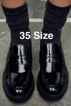 【新品未使用】ZARA エナメルレザー風 ペニーストラップ ローファー