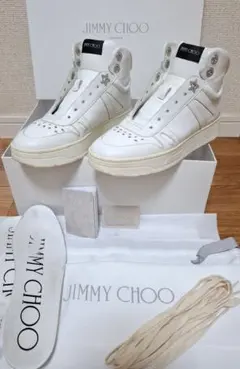 JIMMY CHOO ホワイト メッシュ スニーカー - メルカリ