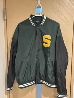 スタジャン M 緑色刺繍