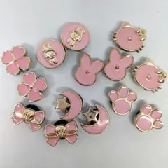 ジビッツ クロックス シューチャーム 猫 肉球 リボン 月 14個③