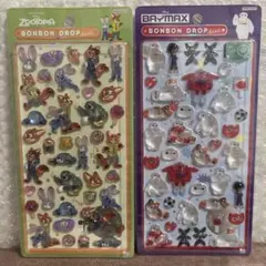 正規品　ボンボンドロップシール　ズートピア　ベイマックス　戦闘モード　２枚セット