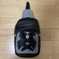 チェック柄リボンデザインボディバッグ