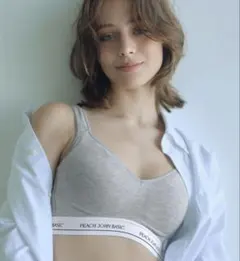 Peach John Basic コットンMIXロゴノンワイヤー タグ付き