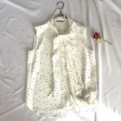 Theory luxe ドットブラウス 38 黒 ホワイト