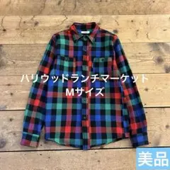 ★美品 ハリウッドランチマーケット チェックネルシャツ Mサイズ ハリラン