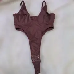 1117 290 ダークブラウン ボディスーツ Lサイズ ハイカットTバック