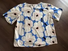 極美品】marimekko マリメッコ ブラウス 半袖 M 花柄 ブルー 夏 - メルカリ