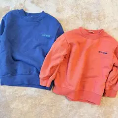 petit main プティマイン トレーナー 2枚セット 100cm 赤・紺