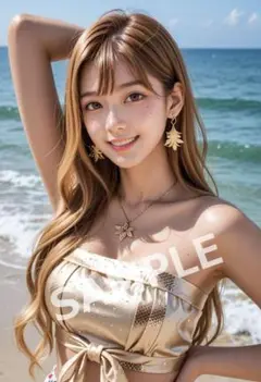 AI 美女 ポスター 水着 A4 可愛い 高画質 グラビア アート N_0158