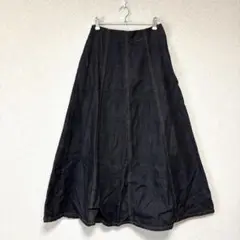レディース　ロング　フレア　スカート　デニム　ブラック　サイズF 可愛い　人気