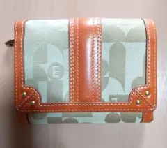 ELLE 二つ折り財布 ベージュ オレンジのサムネイル