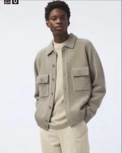 UNIQLO U ラムニットジャケット　Mサイズ　グリーン