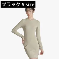 【セクシーミニワンピ】長袖 無地 レディース 秋服 カジュアル ブラック