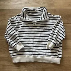 ノーブランド　ハーフジップ　ボーダー　100