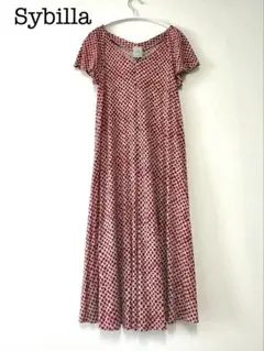 シビラ 柄ワンピース　赤