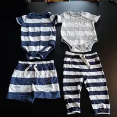GAP ストライプロンパース・パンツセット