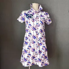 新品 クアルトユナイテッド パームツリー半袖ポロワンピース ホワイトSのサムネイル