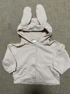 テータテート　ウサギ耳フード トレーナー 80cm ベージュ