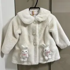 メゾピアノ♡新品未使用♡タグ付き立体うさぎマスコットうさぎモコモコアウターコート ウサギマスコットつき2way＆ウサギアップリケスタイ