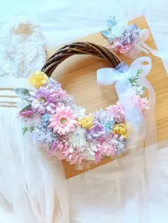 ラプンツェルのウェディングブーケ、ブートニア、ベッドパーツ 3点セット
