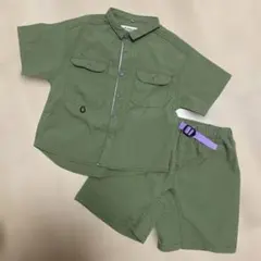 5/21お値下げ【美品】マーキーズ　シャツセットアップ 120cm/カーキ