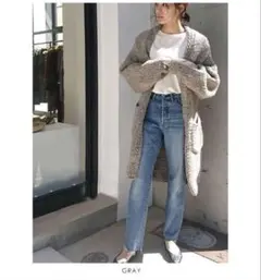 完売品美品TODAYFUL ハンドニットロングカーディガングレーウールトゥデイフ