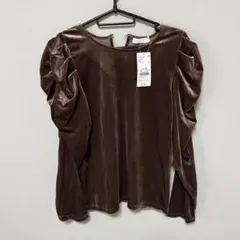 earth music&ecology ベロア　ブラウン　カットソー　M