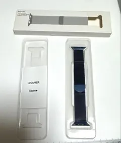 Lisamer アップルウォッチバンド ブルー 38 40 41mm ステンレス