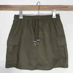 カーゴミニスカート L カーキ 韓国 インパン付