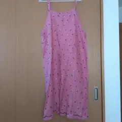 ピンク 花柄キャミワンピース